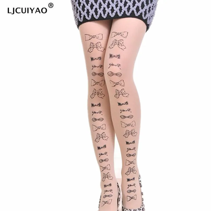 

LJCUIYAO Black Letters Pantyhose Knitted Pantyhose Women Female Stocking Foot Seamless Stockings Autumn Footed Tights Plus Size