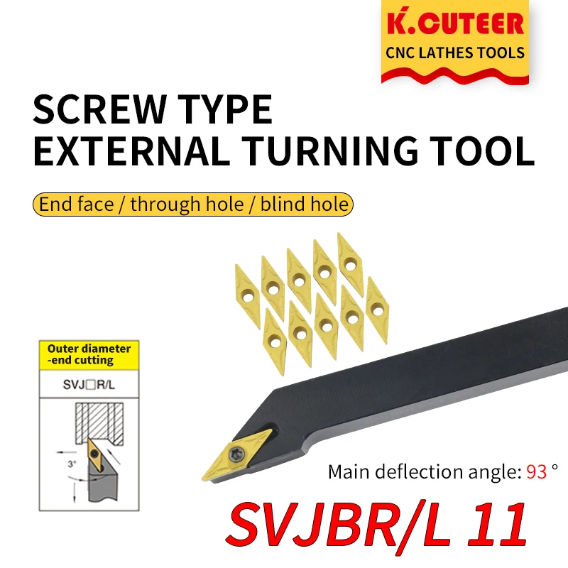 1pc lathe cutter External Turning Tool Holder SVJBR1212H11 SVJBR1616H11 SVJBL2020K11 SVJBR2525M11 carbide inserts VBMT CNC Tools |