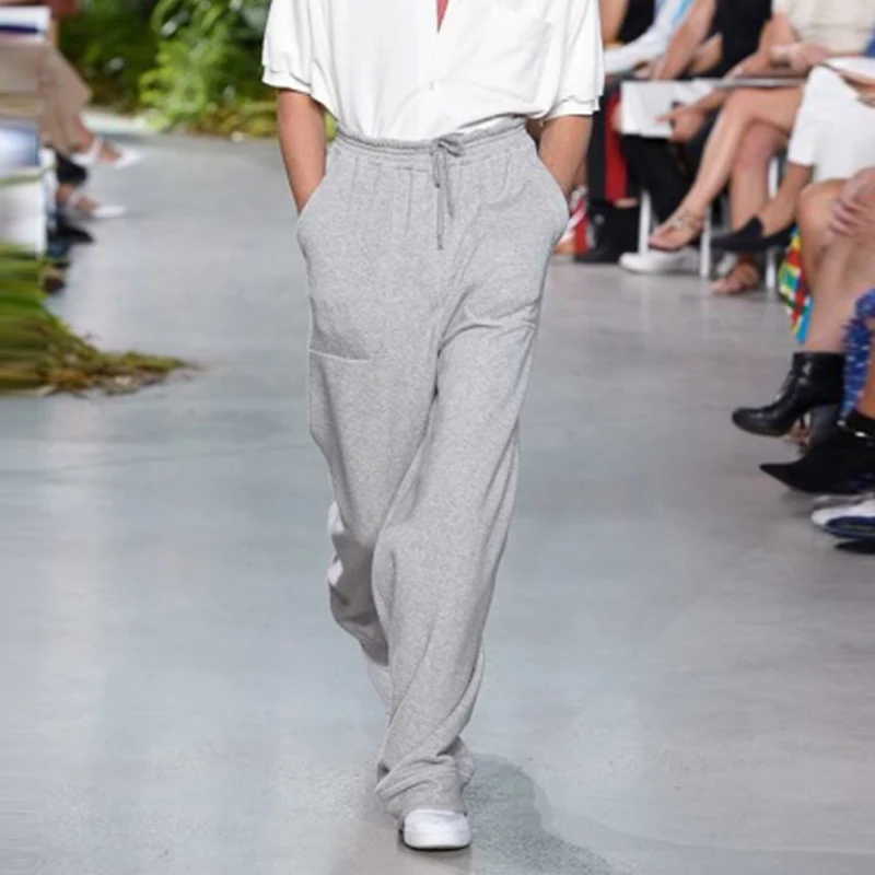 

Мужские повседневные брюки, Новинка весна-лето 2021, Muji, легкие Роскошные Модные индивидуальные широкие брюки с эластичным поясом, прямые брюки