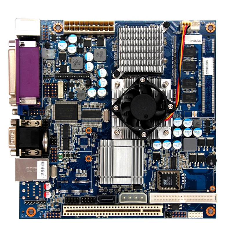 Дешевая материнская плата Mini ITX Celeron M processos на 1 ГБ ddr2 2* com 2* SATA LPT 6 USB 2,0 1* MINI-PCIE промышленные материнские платы