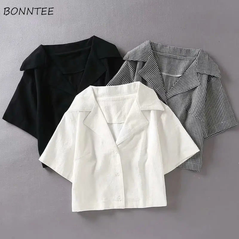Camisetas sencillas de manga corta para mujer, camisas ajustadas y minimalistas para adolescentes, estilo coreano