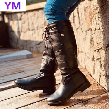 

2020 Fashion Women Boots Spring Winter Knee High Quality Genuine Leather Long Comfort Square Botas Mujer Thigh High Boots 35-43