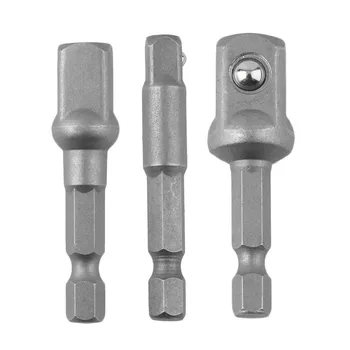 

2019 3pcs Wrench Sleeve Extension Bar Hex Shank Drive Power Drill Bit Socket Driver Adapter Set 1/4 3/8 1/2& 50mm Long