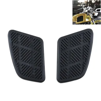 

1 Pair retro motorcycle sticker gas fuel tank anti slip traction pad brand motorbike decals accessories black moto protection