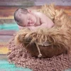 Handmade Soft Crochet Round Infant Blanket with Fringe Newborn Photography Props for Baby Photo Shoot Background Basket Filler 4