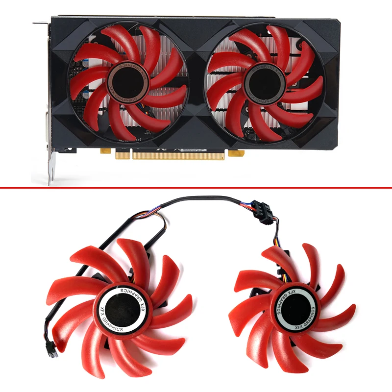 2 шт. 85 мм FDC10H12S9-C 4PIN RX560 вентилятор охлаждения для его XFX RX 570 550 RS R9 285 390X RX580 Графика