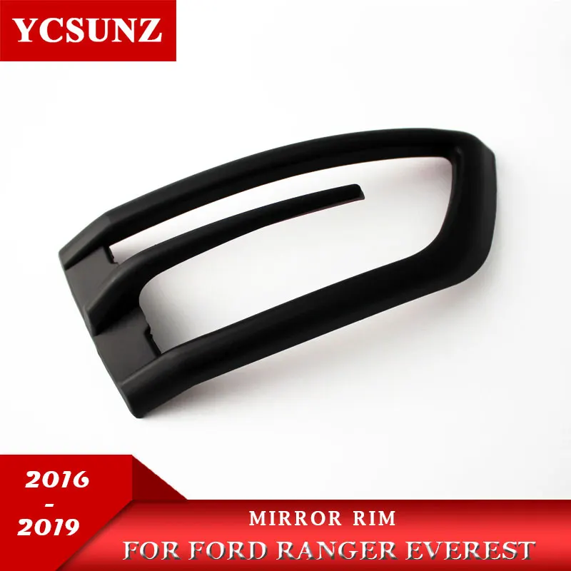 Mirror Rim For Ford Ranger Everest Endeavour ABS Black parts 2pcs/set