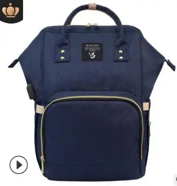 Обновленная новая мода печать Оксфорд usb Мумия сумка многофункциональный большой емкости плеча мать рюкзак пеленки сумки - Цвет: 6
