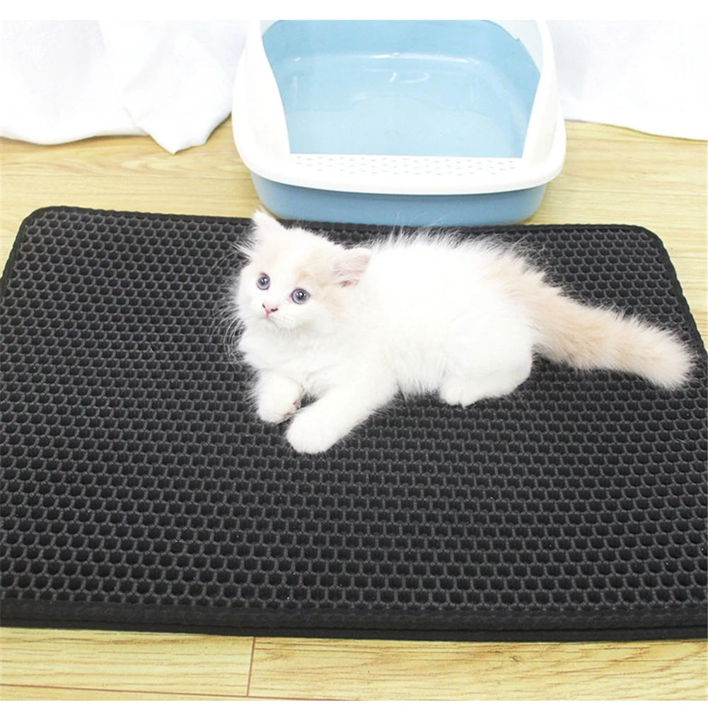 

Waterproof Cat Litter Mat Foldable EVA Double Layer Non-slip Kitten Sand Trapper Pads Pet Toilet Cats Litter Box Cleaning Carpet