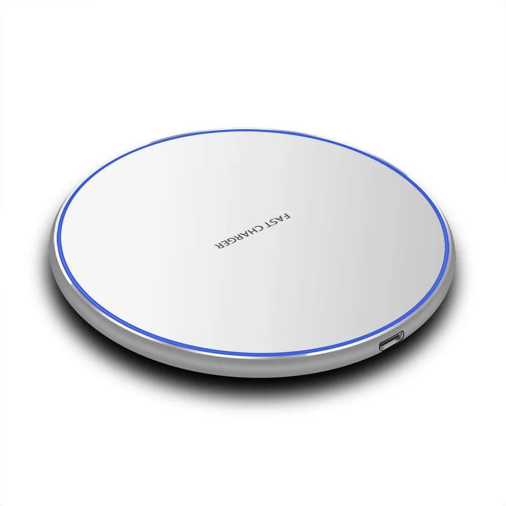 Metal 10W White QI Беспроводное зарядное устройство для iPhone X 8 Plus XR XS Max для samsung S8 S9 для huawei Xiaomi зарядное устройство беспроводной док-станция - Тип штекера: Metal 10W White
