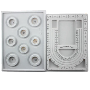 

2Pcs Bead Design Board Bracelet Design Board Flocked Bead Board Necklace Beading Jewelry Organizer Tray DIY Jewelry Making Tray