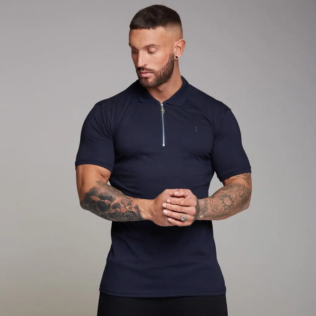 Muscle Brother, стиль, Спортивная, для фитнеса, с коротким рукавом, мужская, повседневная, для бега, для тренировок, плотная, поло, на молнии, рубашка