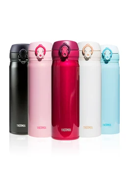 

Black Thermos School Stainless Steel Vacuum Insulated Cup 500ML Simple Modern Water Bottle Metal Slim Double Wall Tumbler KK60BW