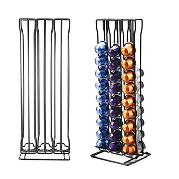 

Metal Coffee Capsule Rack Coffee Pod Holder Stand Kitchen Bar Storage Shelf For 60pcs Capsules