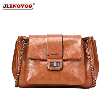 

Black Brown Oil Leather Vintage Handbags Large Chain Crossbody Bag Luxury Brand Shoulder Bags for Women 2020 Ladies Satchel Tote