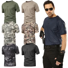 SJ-Maurie стильная армейская охотничья Базовая Мужская быстросохнущая тактическая футболка с коротким рукавом камуфляжная рубашка страйкбол Туризм бег топы