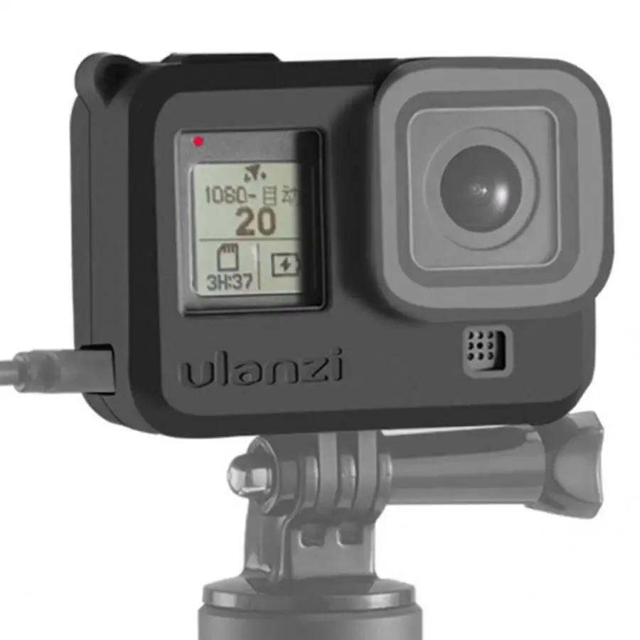 Ulanzi Silicone Black Motion Camera Protective Cover Soft Case with Lens Cap for GoPro Hero8 sport camera accessories | Электроника