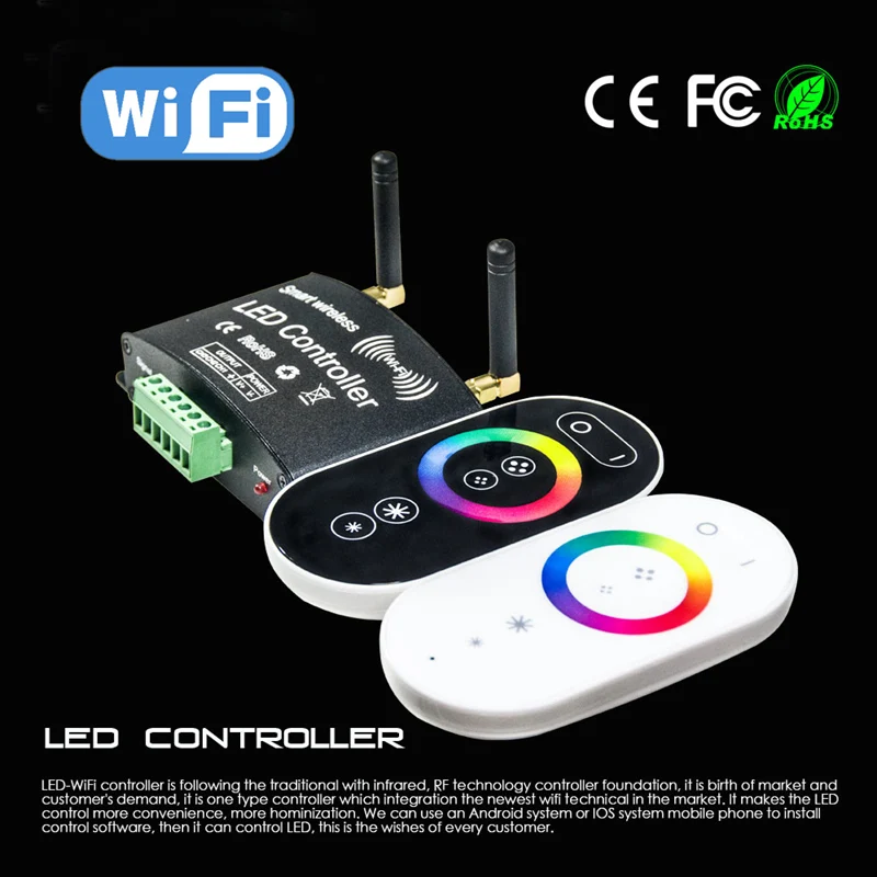 Wifi светодиодный RGB пульт дистанционного управления DC12-24V RF сенсорный пульт управления 3 канала с помощью приложения Android/IOS для SMD5050 3528 RGB светодиодная лента