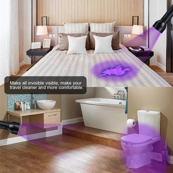 

UV Flashlight Led Torch 395nm Ultraviolet Urine Detector Handhold Lamp For Camping Carpet Pet Urine Catch Scorpions