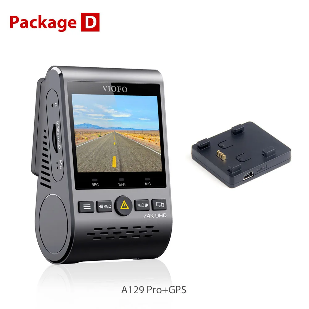 D 4K Dash Cam VIOFO A129 Pro DVR Ultra HD 4K Dash камера sony 8MP сенсор gps Wi-Fi буферный режим парковки g-сенсор Автомобильная камера новая - Название цвета: D