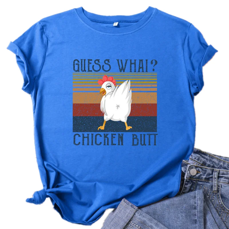 Летняя модная футболка MK забавная с куриными ягодицами женские топы базовые