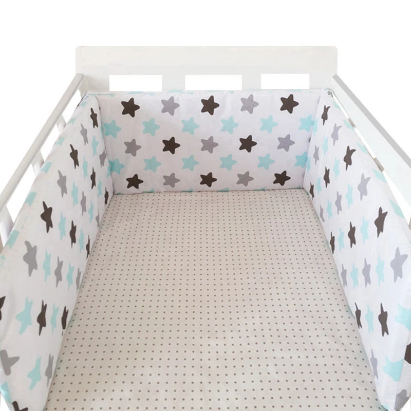 cuna de una pieza parachoques gruesos almohadas Cama de bebé de diseño de estrellas nórdicas cojín Protector de cuna decoración de habitación de recién nacidos 190cm 