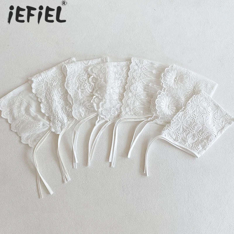 

Летние кружевные шляпы от солнца с цветами для малышей, Детские корейские белые кепки, мягкая шляпа для новорожденных девочек, реквизит для фотосъемки, аксессуары для малышей