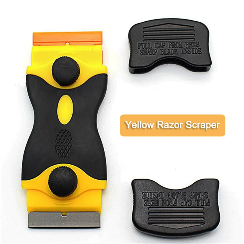 1PC Razor Scraper Ceramic Glass Car Window Viny Film Glue Cleaner Razor Blade Tint Wrap Sticker Squeegee Remover Tool Accessorie