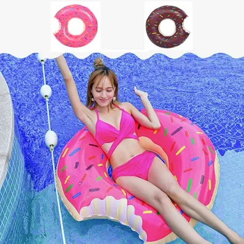 

90CM/120cm Inflatable Donut Swimming Ring Giant Pool Float Toy Circle Beach Sea Party Inflatable Mattress Water Adult Kid