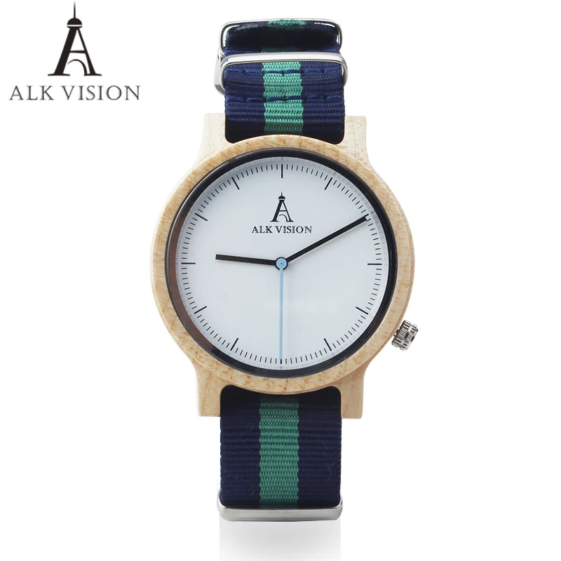 ALK Vision Pride Rainbow Top Wood Watches Dropshipping Brand Women Mens Wooden Watch Canvas LGBT Strap Fashion Casual Wristwatch 