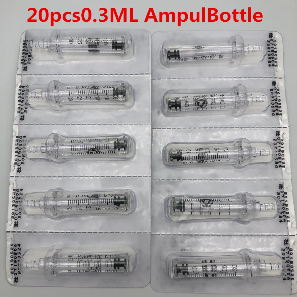 20PCs Ampoule Head Высококачественная ампульная головка для гиалуроновой ручка-распылитель расходных материалов одноразовый водный шприц гиалурон пистолет против старения морщин пультов - Габаритные размеры: 20PCs Ampoule Head