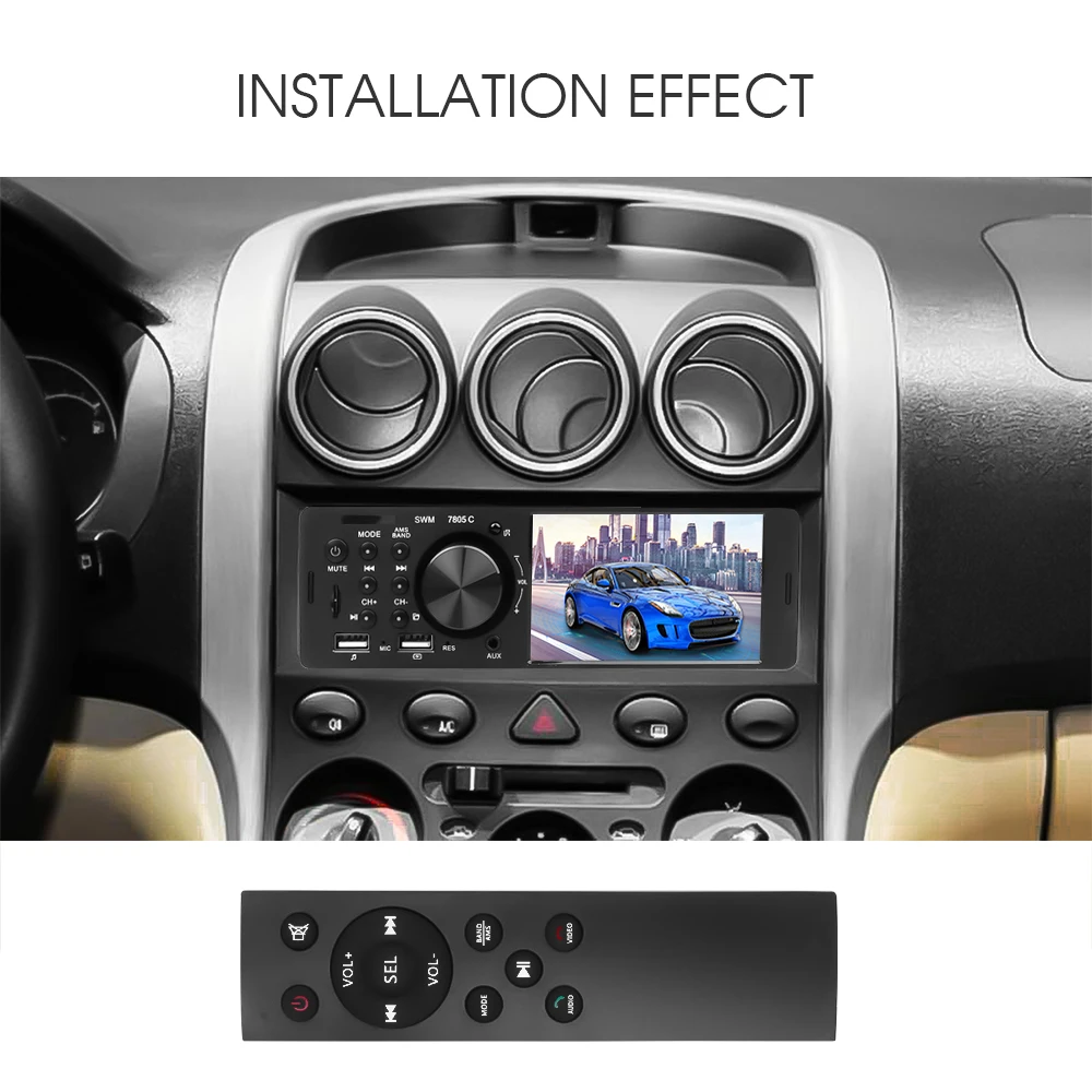 Bluetooth 4,0 мультимедиа авторадио FM Aux для автомобиля радио задняя камера MP5 стерео аудио 4,1 дюймов HD сенсорный экран MP3 музыкальный плеер