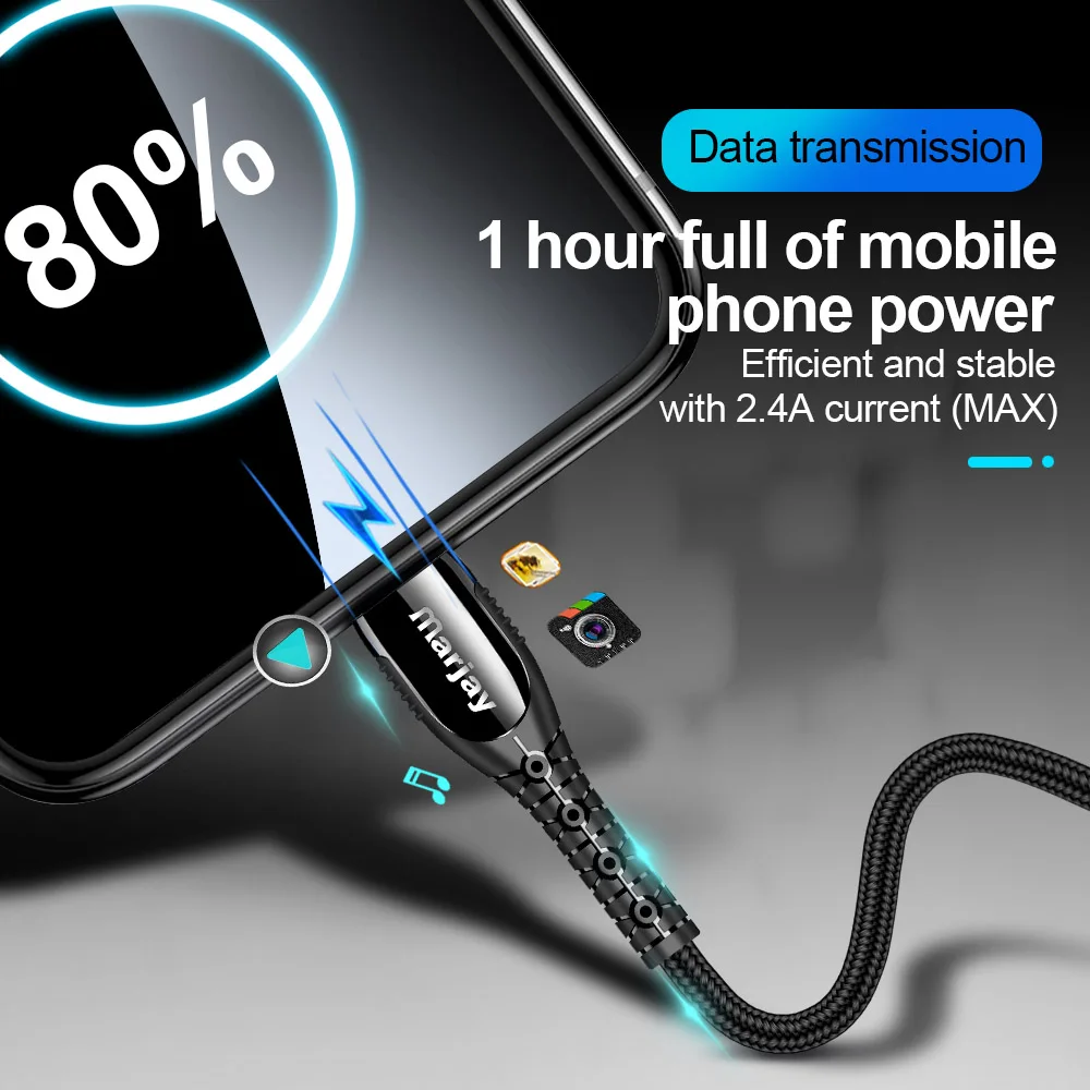 Кабель зарядный Marjay USB Type C для Samsung S10 S9 быстрая зарядка стандарта Xiaomi mi9 Redmi note