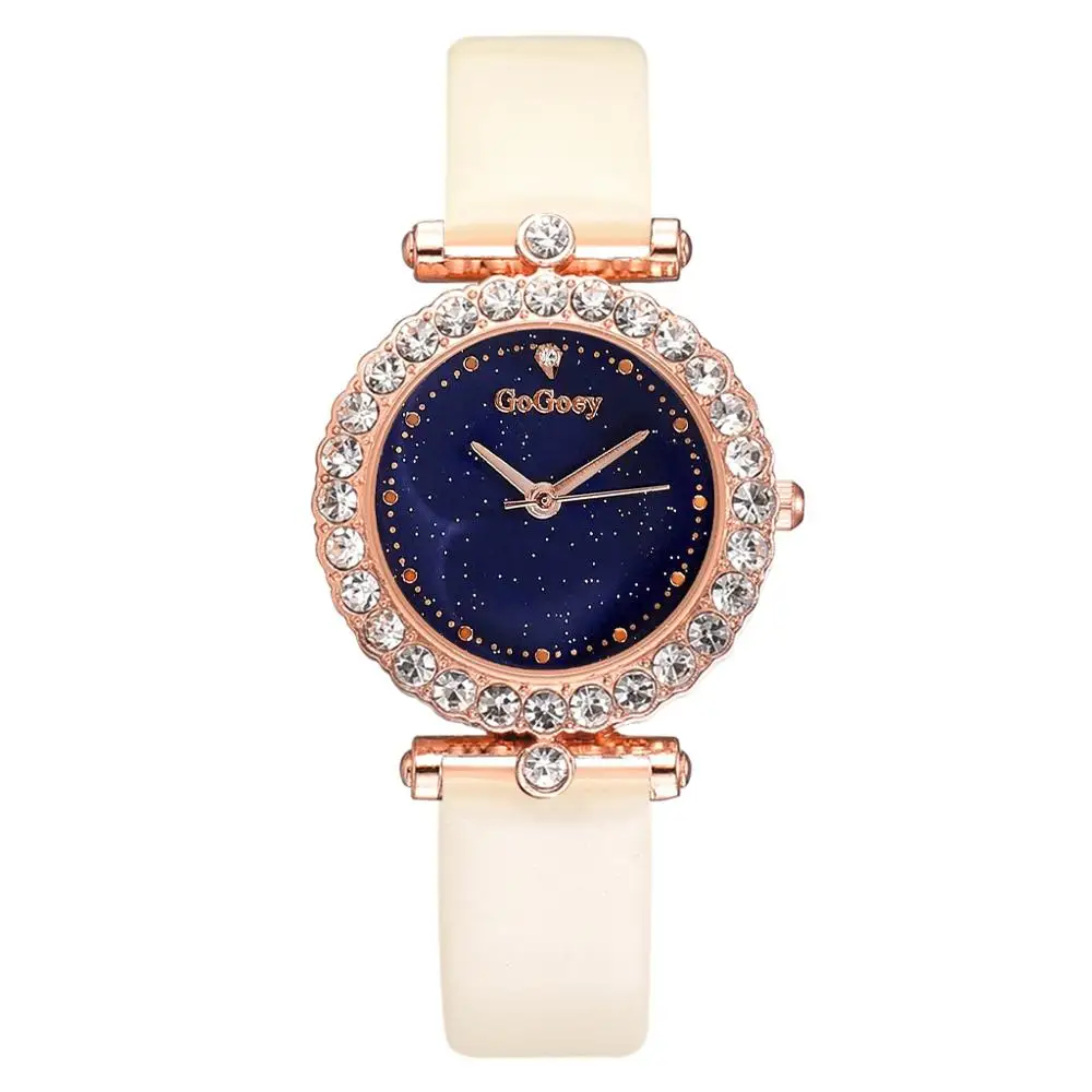 Простые женские кожаные кварцевые часы Повседневный винтажный кожанный ремешок Модный дизайн роскошные женские роскошные часы женские часы - Цвет: Белый