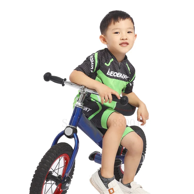 Conjunto de maillot y pantalones para bicicleta de manga corta de Gwell para niños y jóvenes 