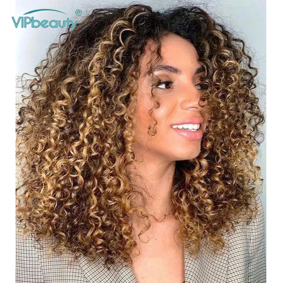 Short Bob Wig Highlight Curly Bob Wig 13x4 Lace Front Wig Lace Front Human  Hair Wigs Honey Blonde Ombre Wig For Black Women Remy - Lace Wigs -  AliExpress