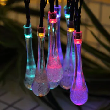

Cross-Border LED Solar Lamp String Water Drops Bubble Balls Outdoor Waterproof Star Christmas Decorative Colorful Lamp