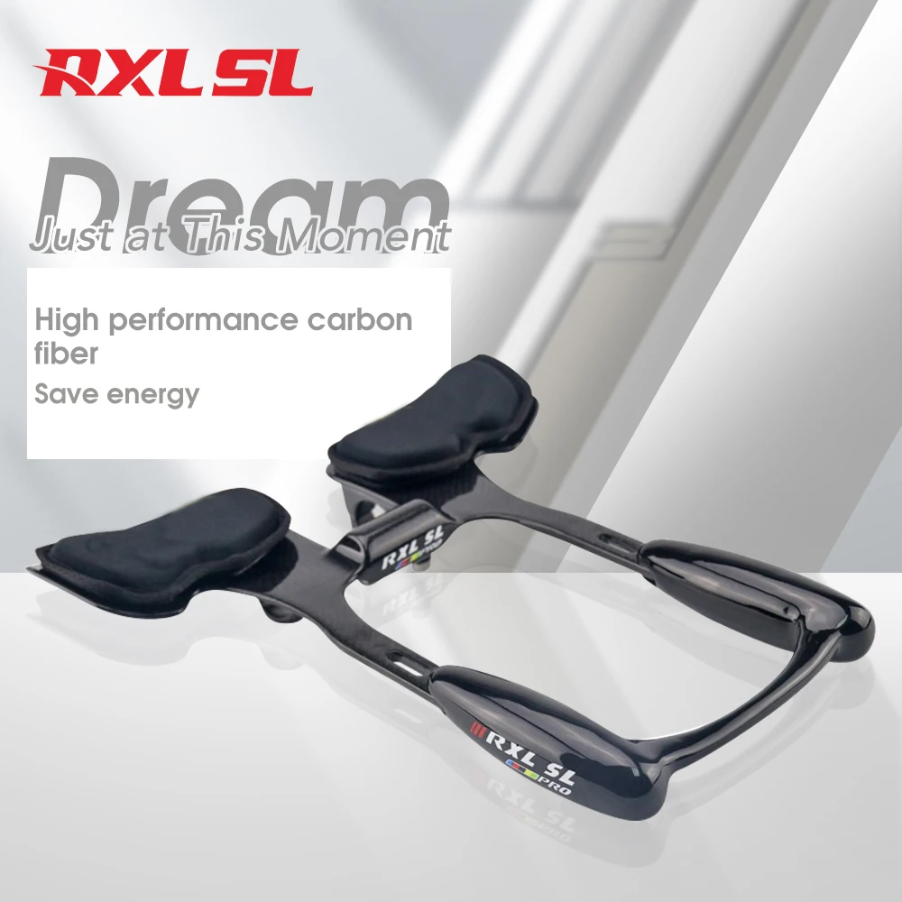 RXL SL Aero TT Bars Carbon 31.8mm Adjustable Arm Rest Handlebar 3K Glossy Aero Bar For Road Bike