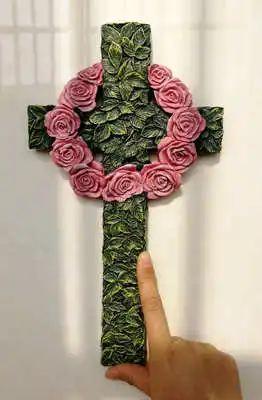 Wreath cross Венок крест кулон Настенное подвесное украшение на стену Креативные аксессуары для дома Христос Иисуса Обучающие подарки христианские подарки - Цвет: Wreath cross
