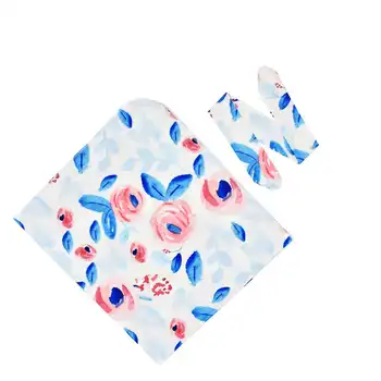 

Cocoon Envelope Newborn Baby Blanket Two-piece Printing Flowers Spring Summer Autumn Winter Cute Baby Blanket + Headband
