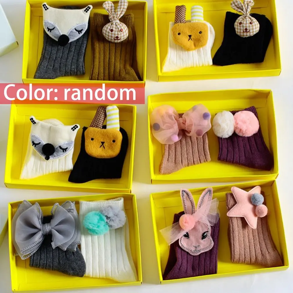 Cartoon Doll Socks Children girls boys animals cotton sports old school white socks skating children baby warm socks Gift Random