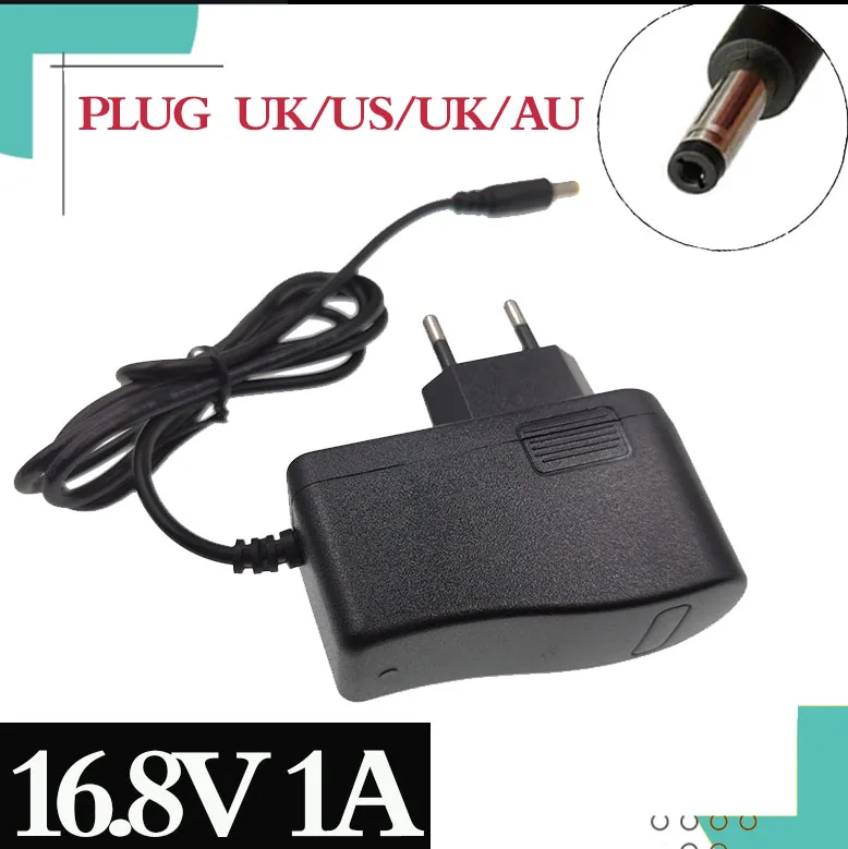 

16.8V 1A Lithium li-ion Battery Charger for Screwdriver 14.4V 4Series 18650Lithium Battery Wall Charger DC 5.5MM*2.1MM