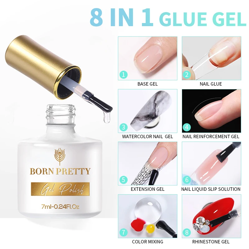 Гель-лак для ногтей BORN PRETTY 8 в 1 прозрачный 7 мл | Красота и здоровье