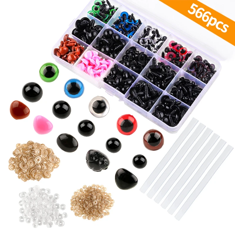 Occhi Di Sicurezza Per Amigurumi – Set 868 Pezzi In Resina E Plastica – Occhi E Nasi Con Rondella – Finitura Lucida – Per Pupazzi E Bambole Fatte A Mano