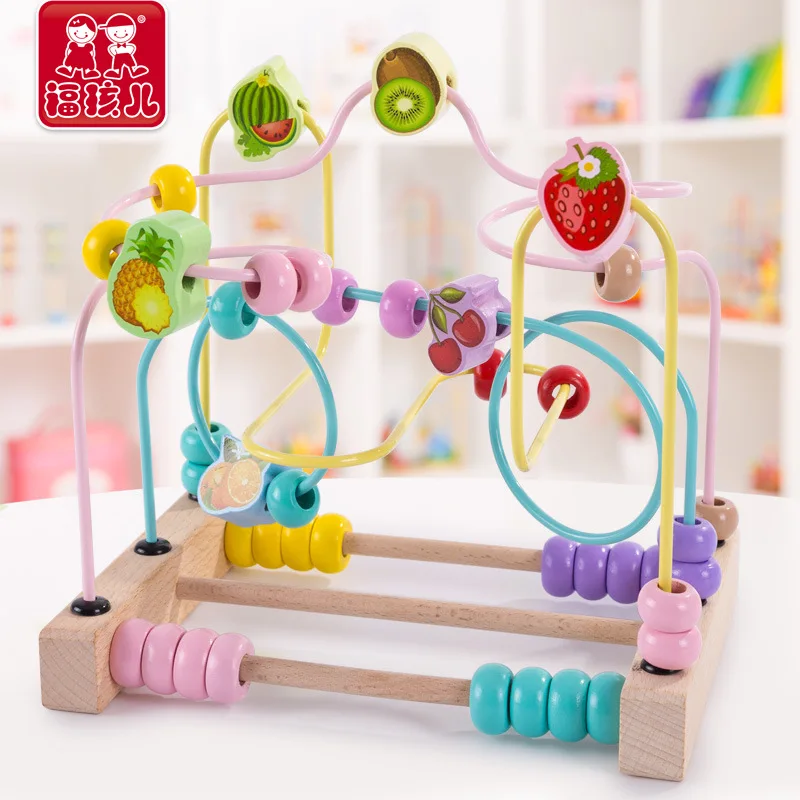 

Wood Infants Large Size Fruit Bead-stringing Toy 0 Boys And Girls Two Baby 1 Beaded Bracelet 2 Children'S Educational Toy 3-Year