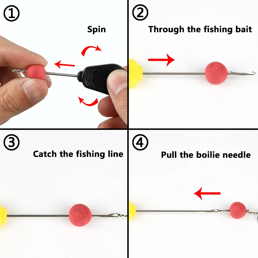 W. P. E аксессуары для ловли карпа 4 шт./1 набор игл для бойлов набор инструментов из нержавеющей стали для наживки дрель Стрингер игла рыболовный инструмент Pesca