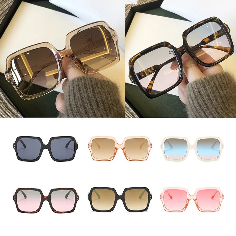 

Wholesale Vintage Black Gold Square Sunglasses For Women Elegant Gradient Rivet Leopard Sun Glasses Men Uv400 Eyewear Shades