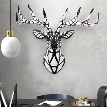

Nordic deer head wall hanging personality creative wall decor pendant industrial style bar restaurant shop porch wall ornaments