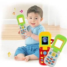 Забавная Милая имитация Флип Мобильный телефон обучающая игрушка с зеркальными огнями Музыка для детей день рождения Рождественский подарок