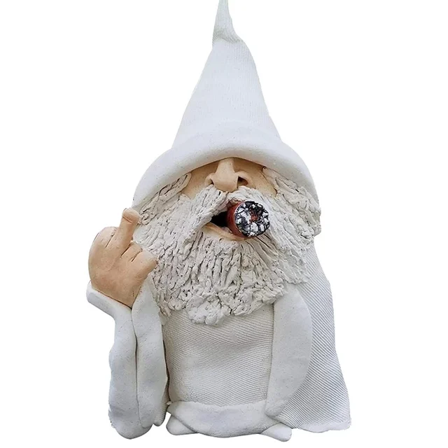 Vicces Dohányzás Törpe Kerti Szobrászat Díszek Scornful Varázsló Gnome Szobor Ajándék Beltéri Kültéri Figurák 2021 Otthoni Udvari Dekoráció - Image 5